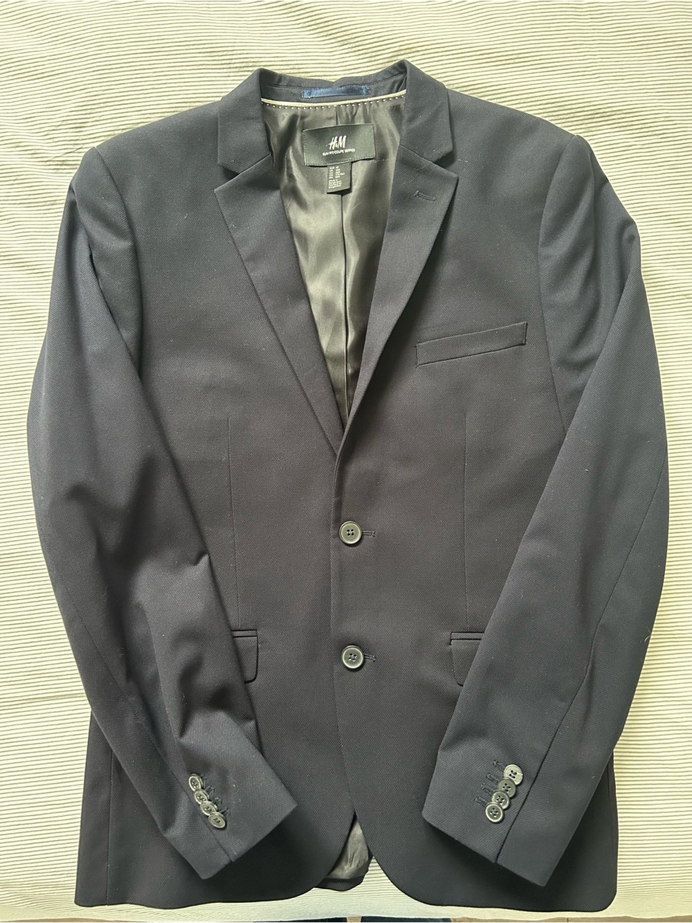 H&M Men's Dark Navy Two-Button Blazer